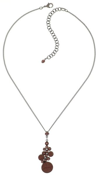 Konplott - Planet River - beige, brown, antique silver, necklace pendant