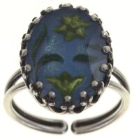 Konplott - Chinoiserie - blue, green, antique silver, ring