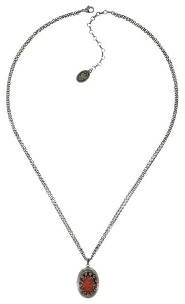 Konplott - Chinoiserie - coralline, antique silver, necklace pendant
