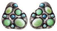 Konplott - Color Drops - green, antique silver, earring stud