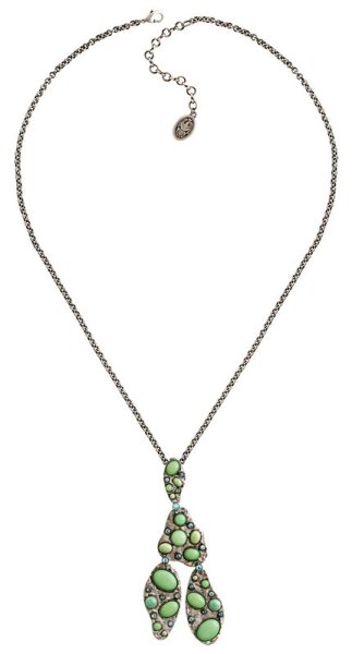 Konplott - Color Drops - Grün, Antiksilber, Halskette mit Anhänger