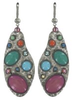 Konplott - Color Drops - multi, antique silver, earring...