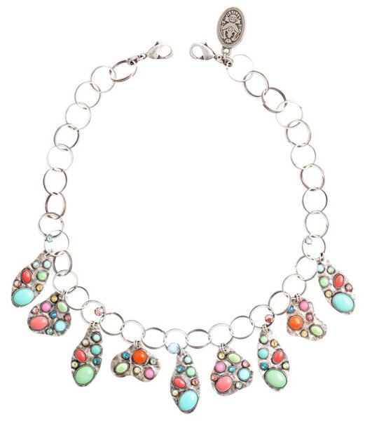 Konplott - Color Drops - multi, antique silver, necklace