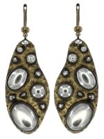 Konplott - Color Drops - white, antique brass, earring...