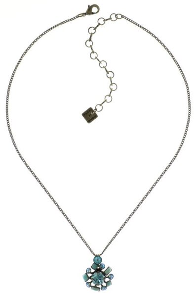 Konplott - Jumping Baguette - blue, antique brass, necklace pendant