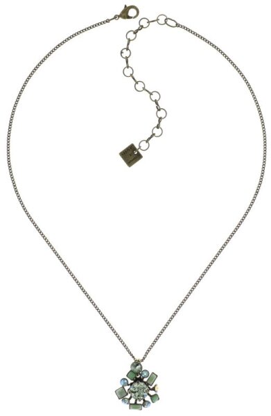 Konplott - Jumping Baguette - green, antique brass, necklace pendant