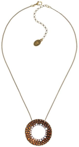 Konplott - Inside Out - brown, antique brass, necklace pendant
