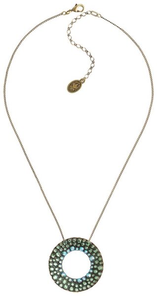Konplott - Inside Out - green, antique brass, necklace pendant