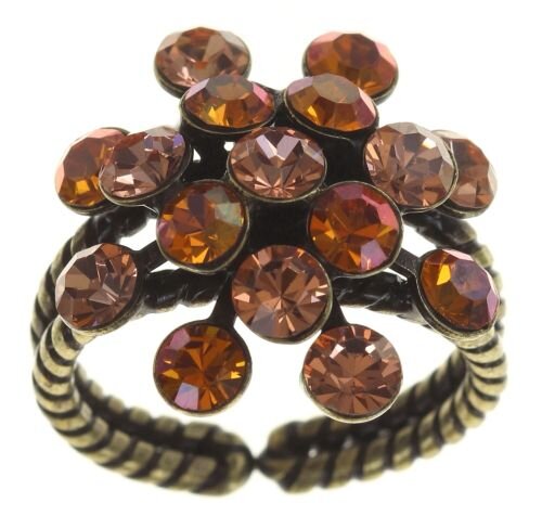 Konplott - Magic Fireball - brown, orange, antique brass, ring