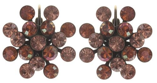 Konplott - Magic Fireball - brown, orange, antique brass, earring eurowire