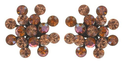 Konplott - Magic Fireball - brown, orange, antique brass, earring stud