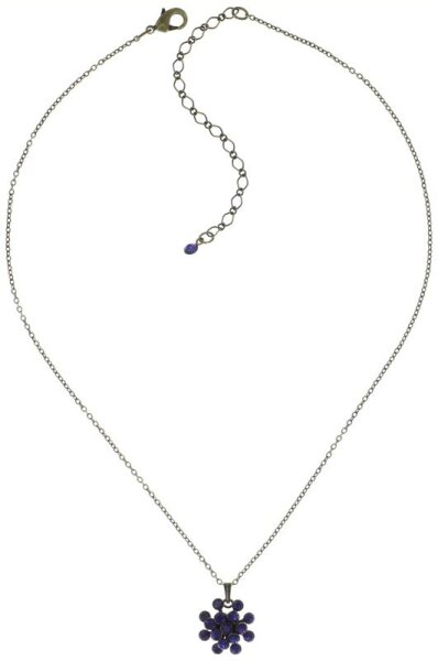 Konplott - Magic Fireball - blue/lila, crystal heliotrope, antique brass, necklace pendant mini