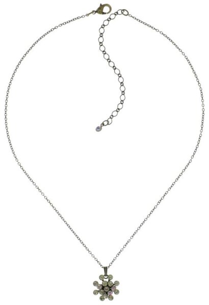 Konplott - Magic Fireball - white/light rose, crystal vitrail vitrail, antique brass, necklace pendant mini