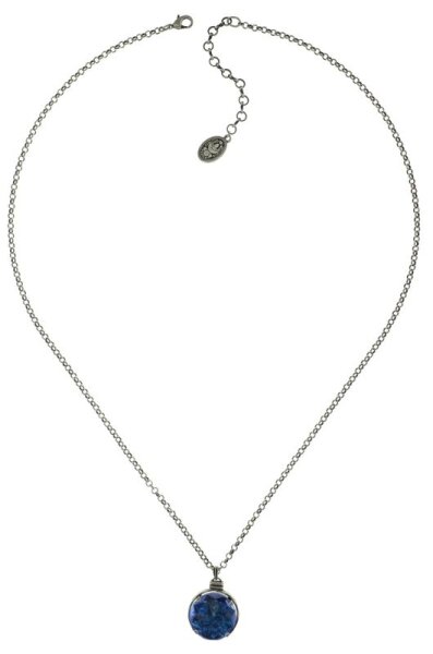 Konplott - Medieval Pop - blue, antique silver, necklace long, pendant