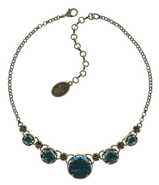 Konplott - Medieval Pop - blue, green, antique brass, necklace