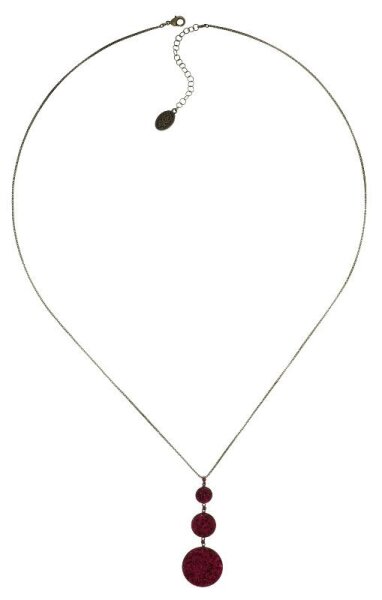 Konplott - Studio 54 - Dunkel Rosa, Antikmessing, Halskette mit Anhänger, Lang