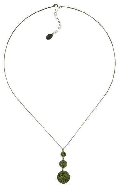 Konplott - Studio 54 - Grün, Antikmessing, Halskette mit Anhänger, Lang