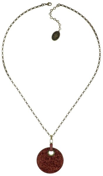 Konplott - Studio 54 - pink, antique brass, necklace pendant, long