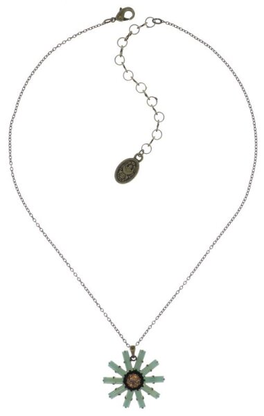 Konplott - Spider Daisy - Daisy Spider - brown, green, antique brass, necklace pendant