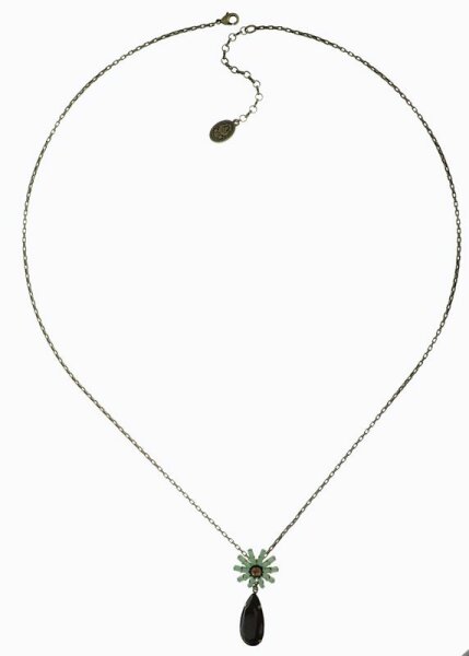 Konplott - Spider Daisy - Daisy Spider - brown, green, antique brass, necklace pendant