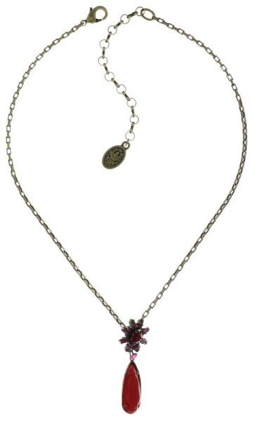 Konplott - Spider Daisy - Daisy Spider - red, lila, antique brass, necklace pendant