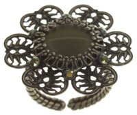 Konplott - Flower Shadow - green, antique brass, ring