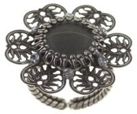 Konplott - Flower Shadow - grey, antique silver, ring