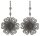 Konplott - Flower Shadow - grey, antique silver, earring dangling