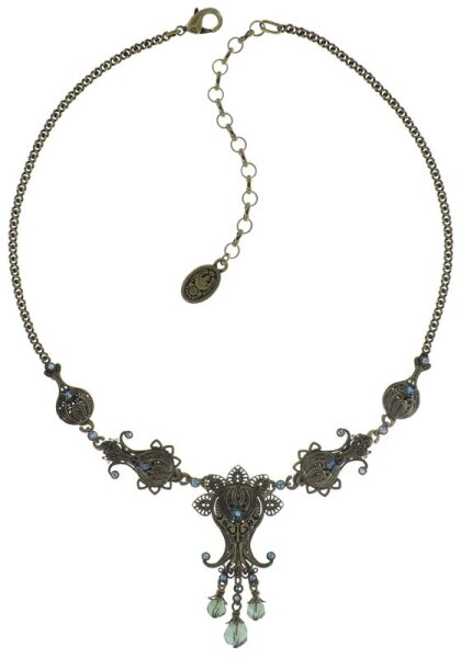 Konplott - Harakiri Bloom - green, light antique brass, necklace
