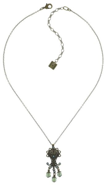 Konplott - Harakiri Bloom - green, light antique brass, necklace pendant