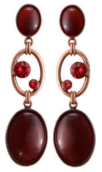 Konplott - Oval in Concert - red, antique copper, earring stud dangling