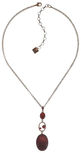 Konplott - Oval in Concert - red, antique copper, necklace pendant