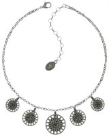 Konplott - Rosone - black, antique silver, necklace