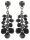 Konplott - Jumping Beads - black, antique silver, earring stud dangling