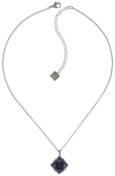 Konplott - Velvet Glitz - blue, lila, antique silver, necklace pendant
