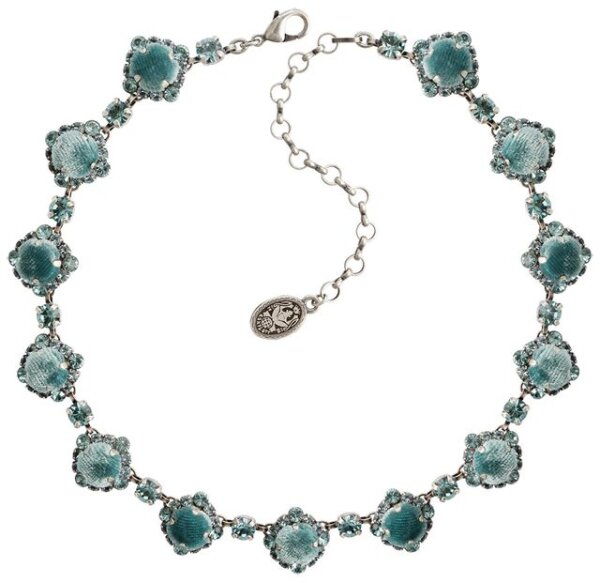 Konplott - Velvet Glitz - light blue, antique silver, necklace