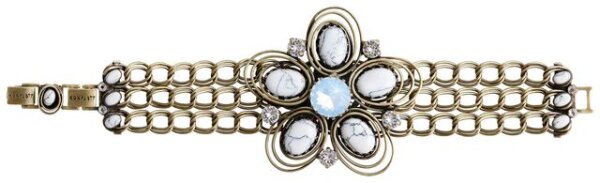 Konplott - Boho Twist - white, antique brass, bracelet