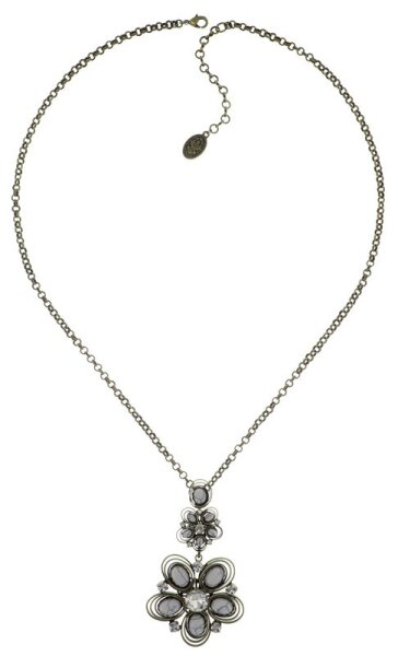 Konplott - Boho Twist - Weiß, Antikmessing, Halskette mit Anhänger, Lang
