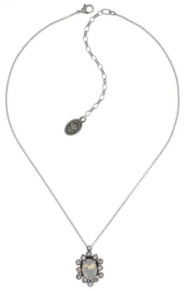 Konplott - Caviar Treasure - white, Light antique silver, necklace pendant