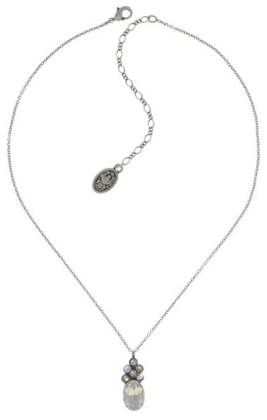 Konplott - Caviar Treasure - white, Light antique silver, necklace pendant