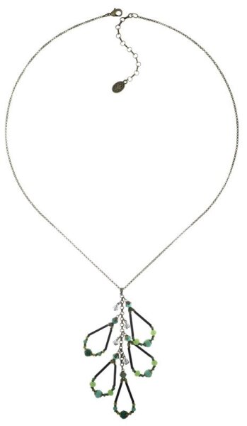 Konplott - Beat of the Beads - green, antique brass, necklace pendant, long