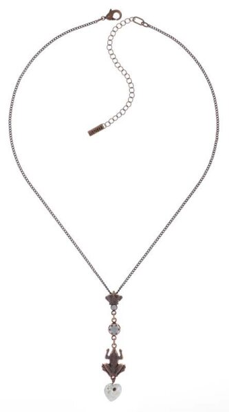 Konplott - Little Frog Prince - white, antique copper, necklace pendant