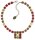 Konplott - Cleo - beige, red, Light antique brass, necklace