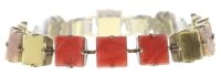 Konplott - Cleo - beige, red, Light antique brass, bracelet