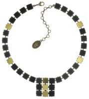 Konplott - Cleo - grey, Light antique brass, necklace