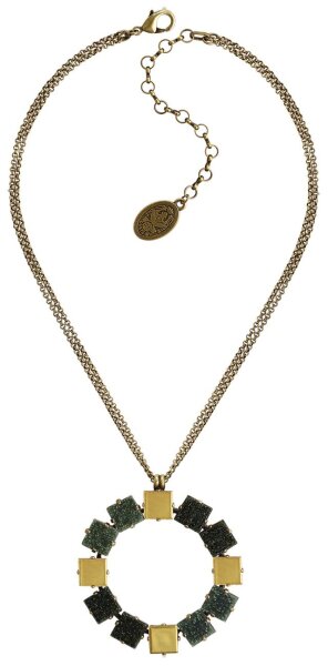 Konplott - Cleo - Grau, helles Antikmessing, Halskette mit Anhänger