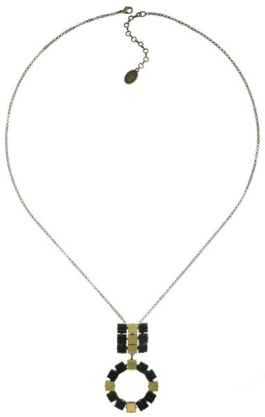 Konplott - Cleo - grey, Light antique brass, necklace pendant, long