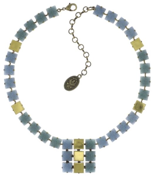 Konplott - Cleo - light blue, Light antique brass, necklace