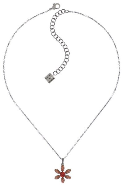 Konplott - Psychodahlia - pink, orange, antique silver, necklace pendant
