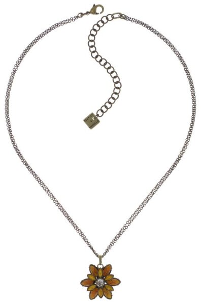 Konplott - Psychodahlia - yellow, antique brass, necklace pendant